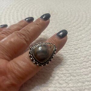 Natural PICTURE JASPER Handmade Sterling 925 Ring Size 9 #103D